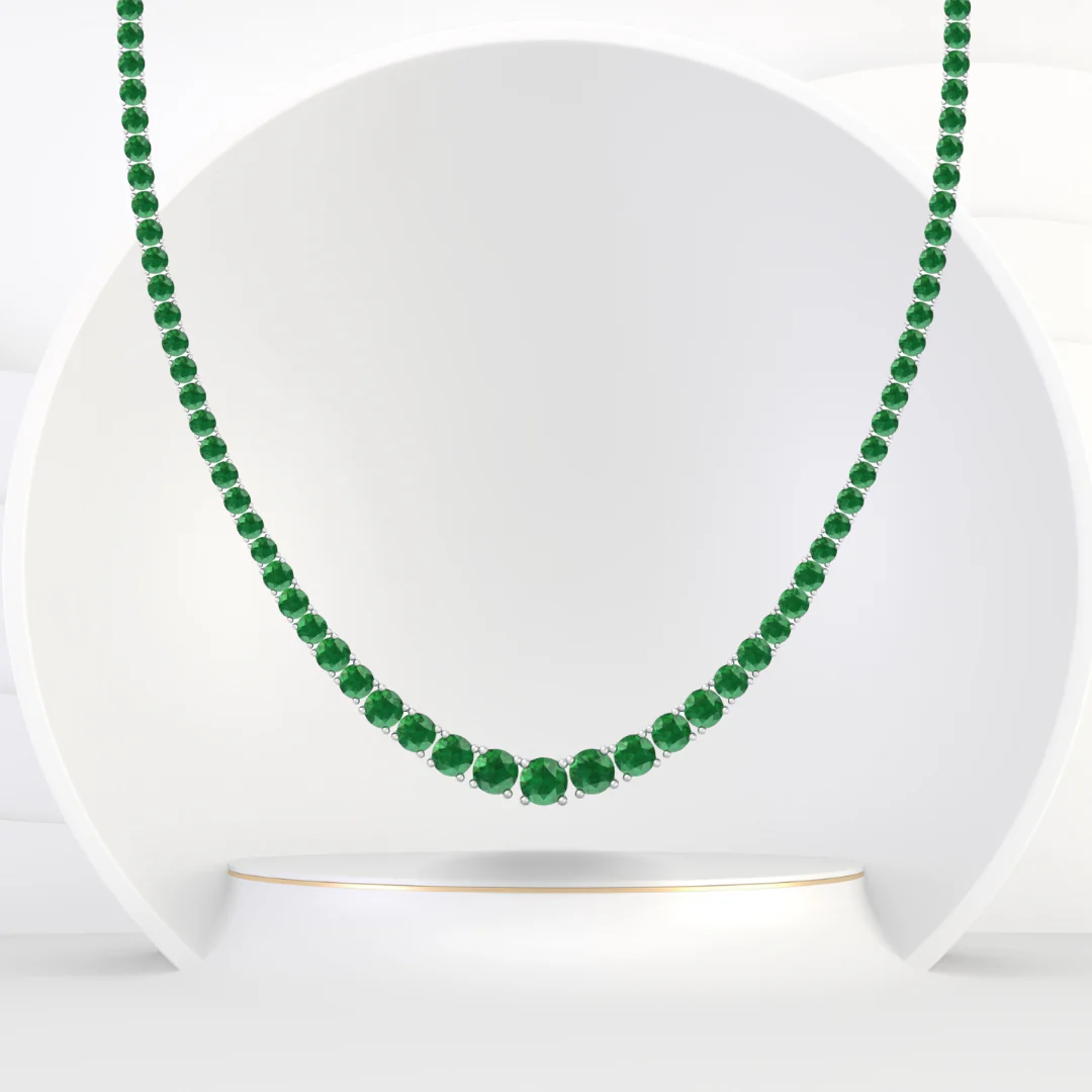 Gemstone Tennis Necklaces
